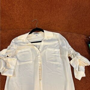Express Ivory Button-Up Shirt